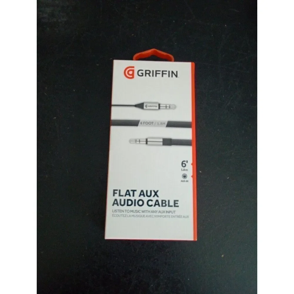 Flat aux audio cable 6' cell phone griffin